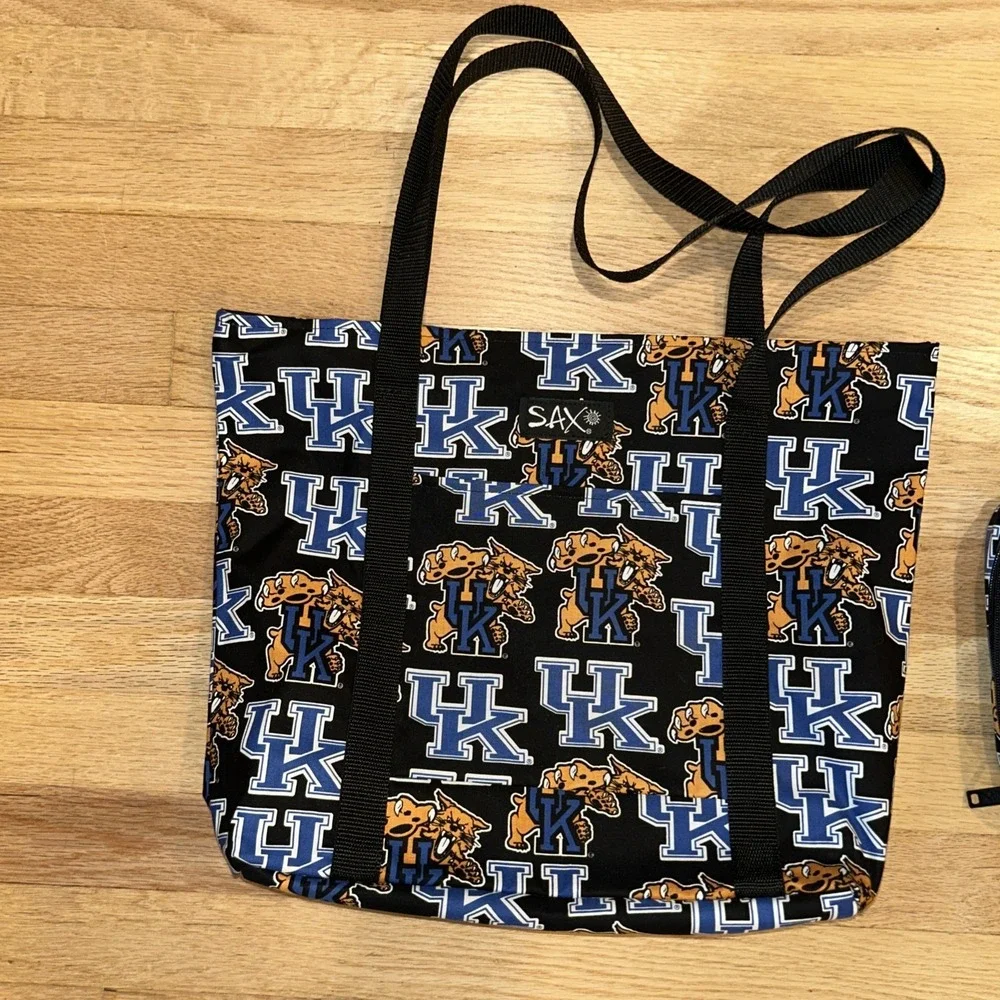 Vintage SAX University Kentucky Wildcats Zip Tote Bag & NWT Waterproof Pouch Set